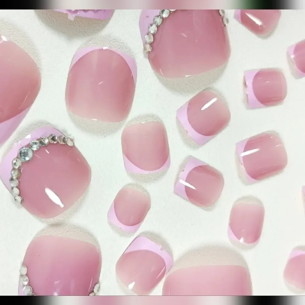 24 Pieces Fake Toe Press On Nails